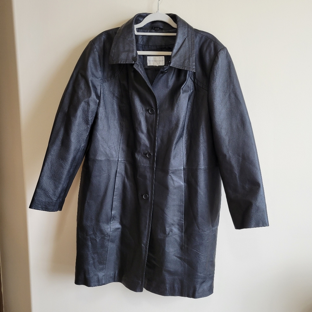 Vintage Worthington 100% Leather Trench